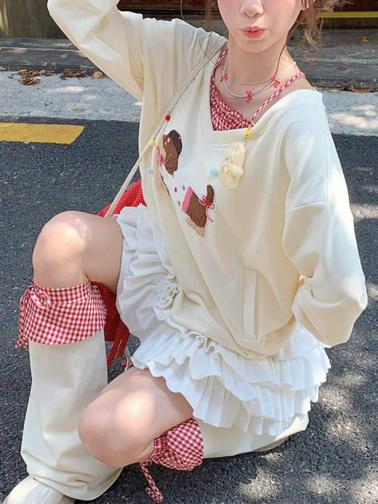 Cream Puff Pup Halter Sweatshirt & Pettiskirt-ntbhshop