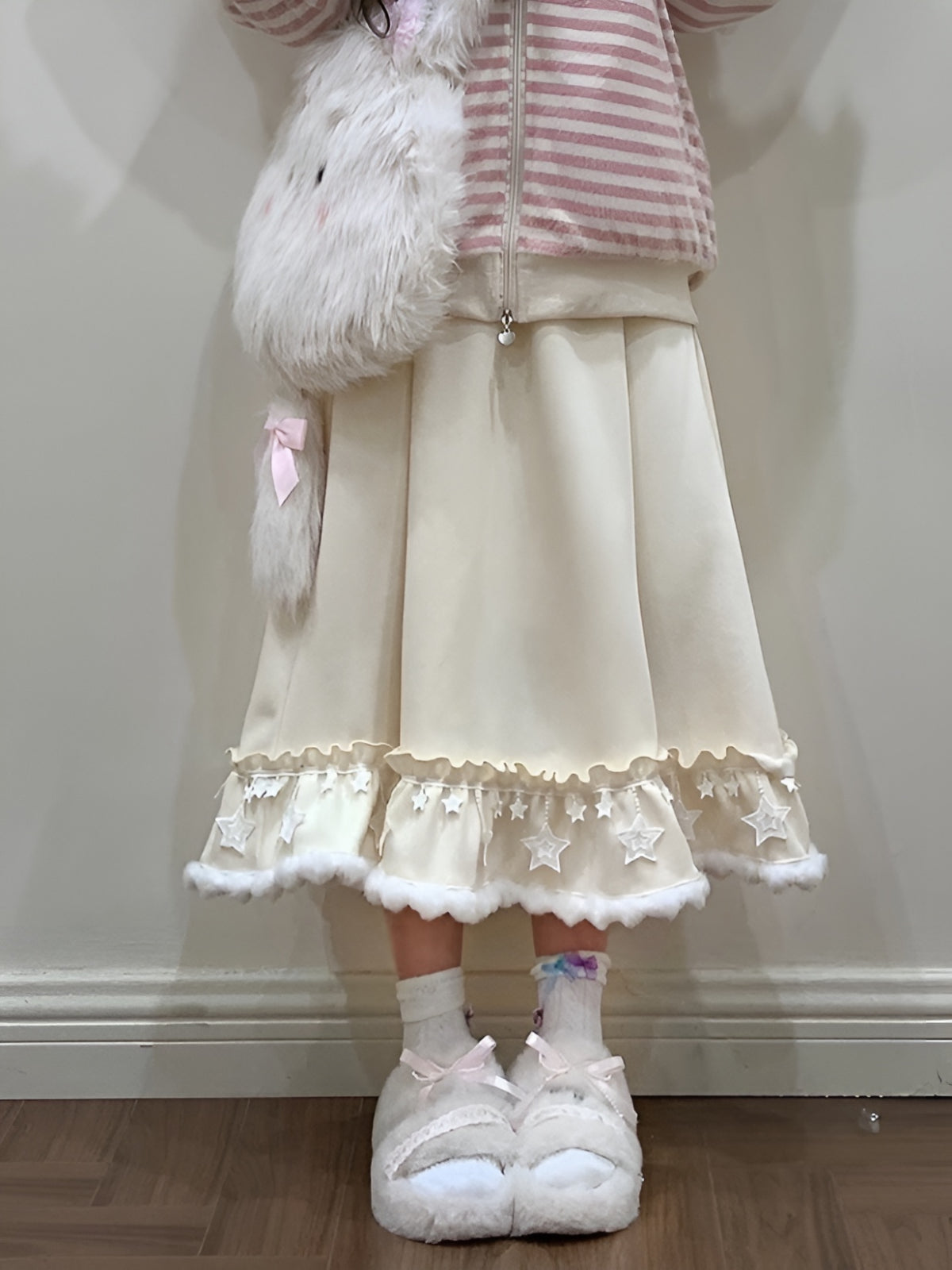 Snow Star Fluff Skirt-Bottoms-ntbhshop