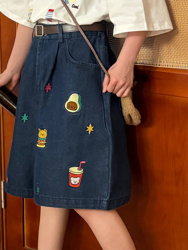Kindergarten Patch Denim Shorts-Bottoms-ntbhshop