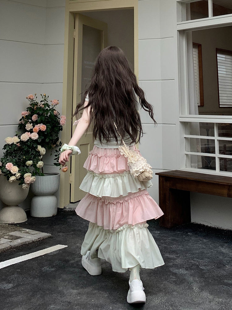 Pastel Marshmallow Layer Skirt-Bottoms-ntbhshop