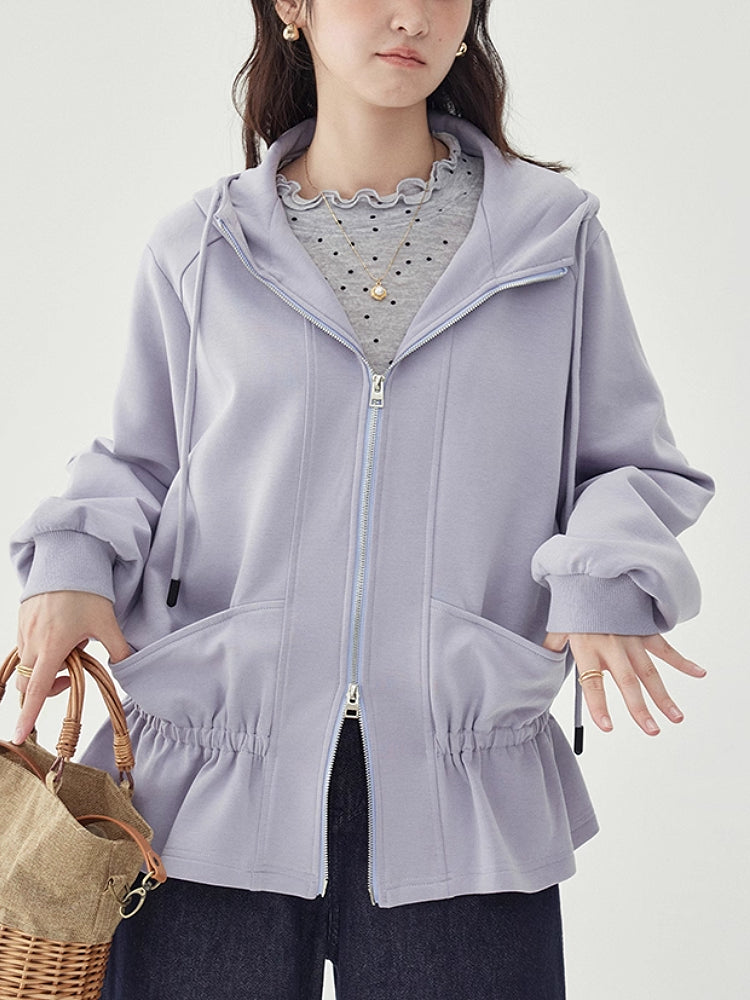 Lavender Cloud Elastic Hooded Jacket-ntbhshop