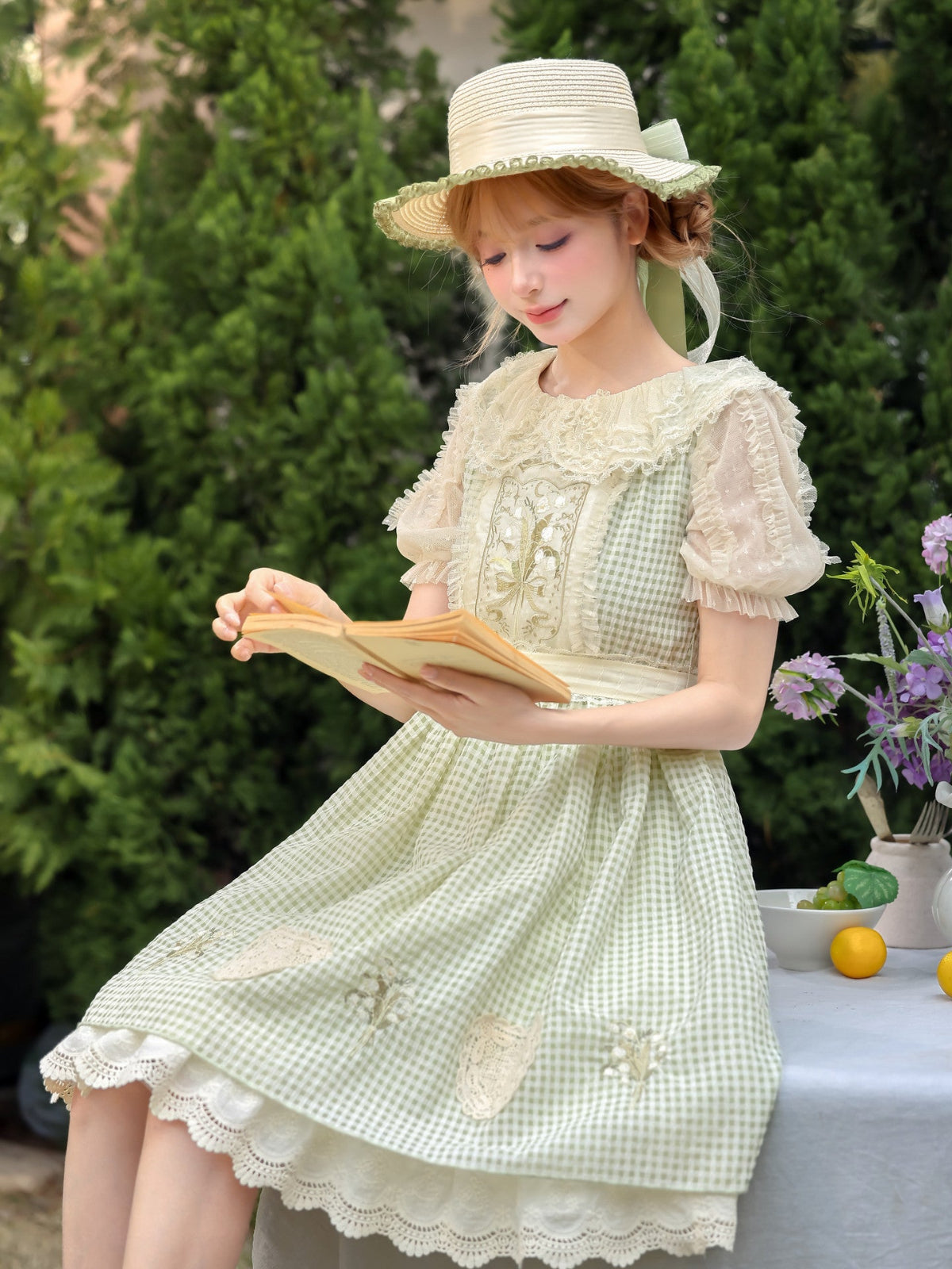 May Lily Gingham Cottage Dress-Dresses-ntbhshop