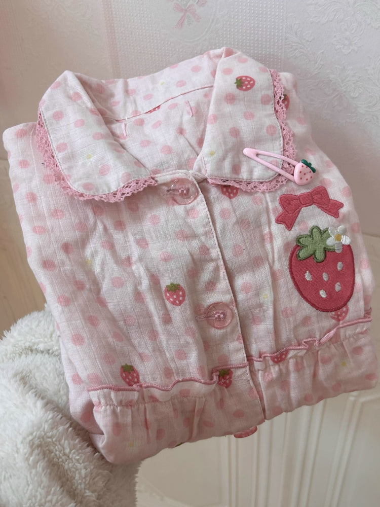 Strawberry Dream Cotton Pajama Sets-ntbhshop
