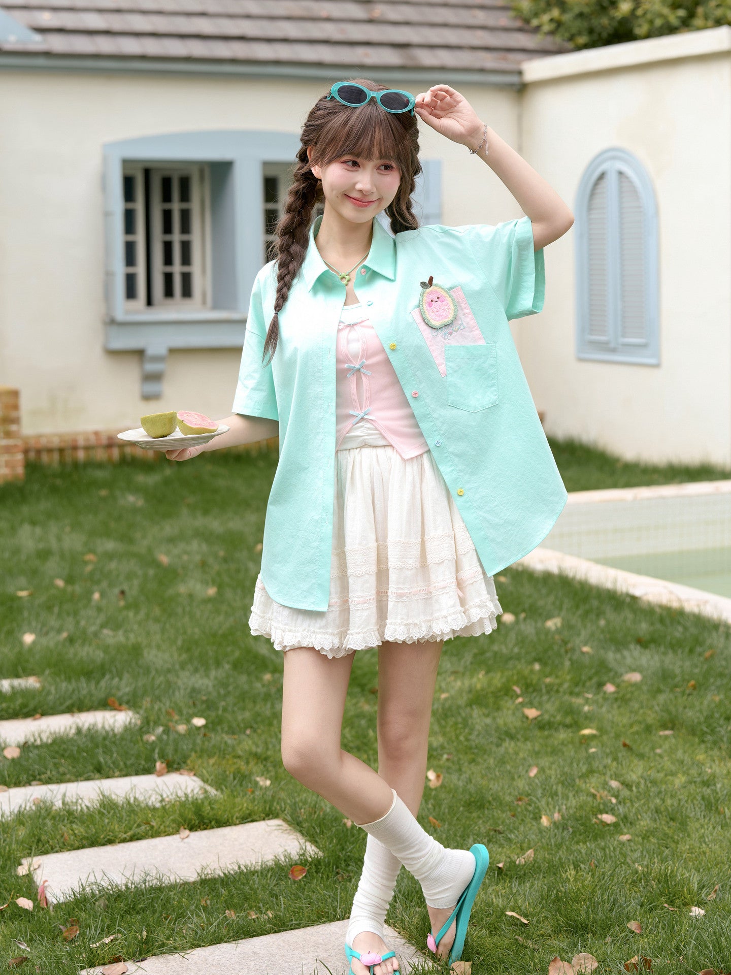 Guava Pop Button Shirt-Tops-ntbhshop