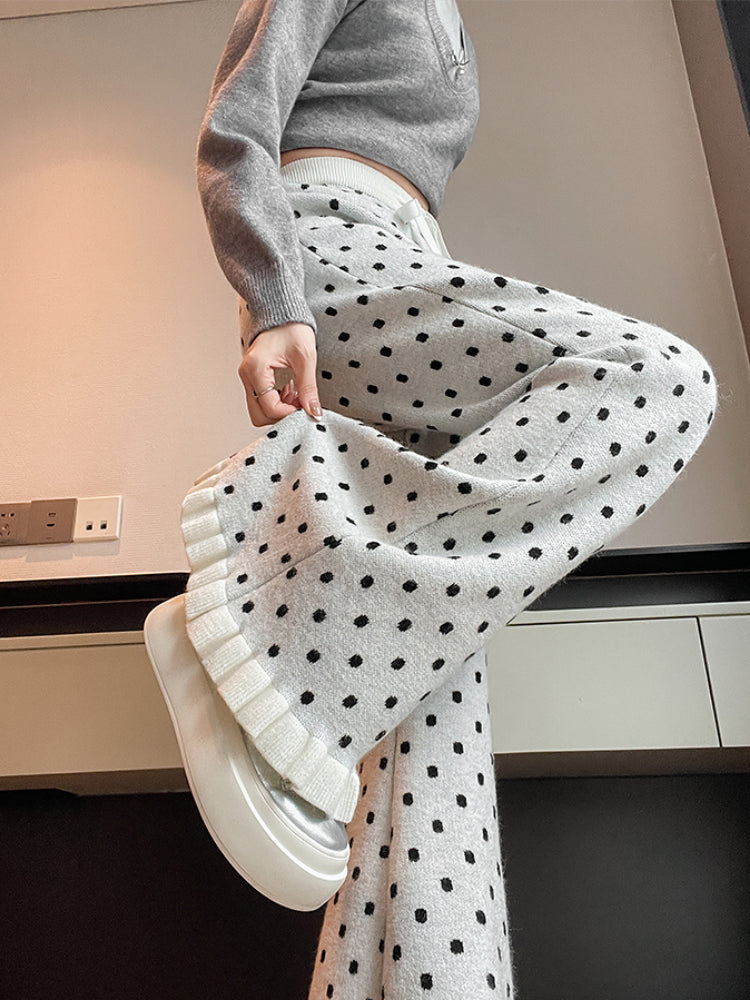 Mochi Dot Flare Pants-ntbhshop