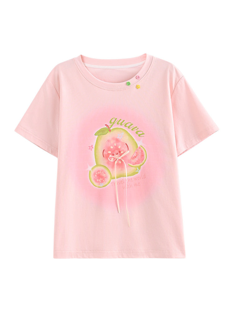 Guava Glow Ribbon Tees-Tops-ntbhshop