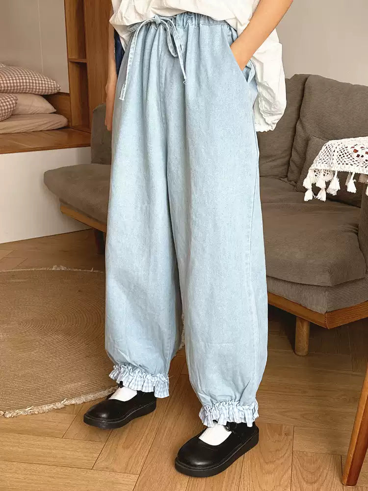 Sky Wash Bubble Pants-Bottoms-ntbhshop