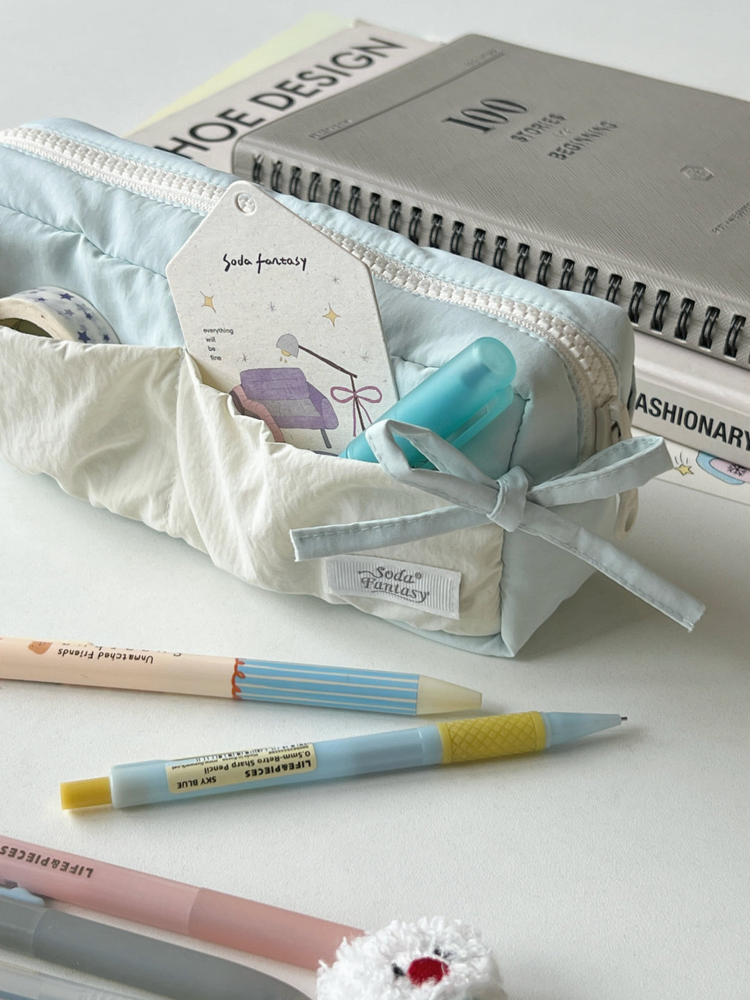 Ribbon Gather Toast Pencil Cases-Accessories-ntbhshop