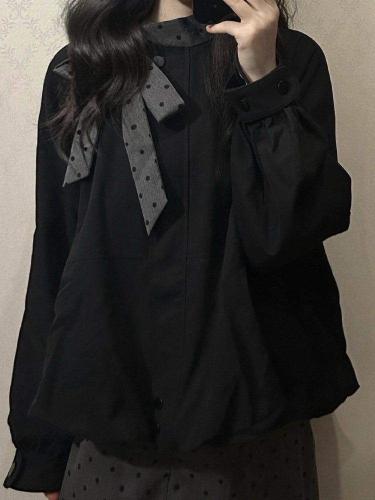 Seoul Sweet Bubble Jacket & Dots Skirt-ntbhshop