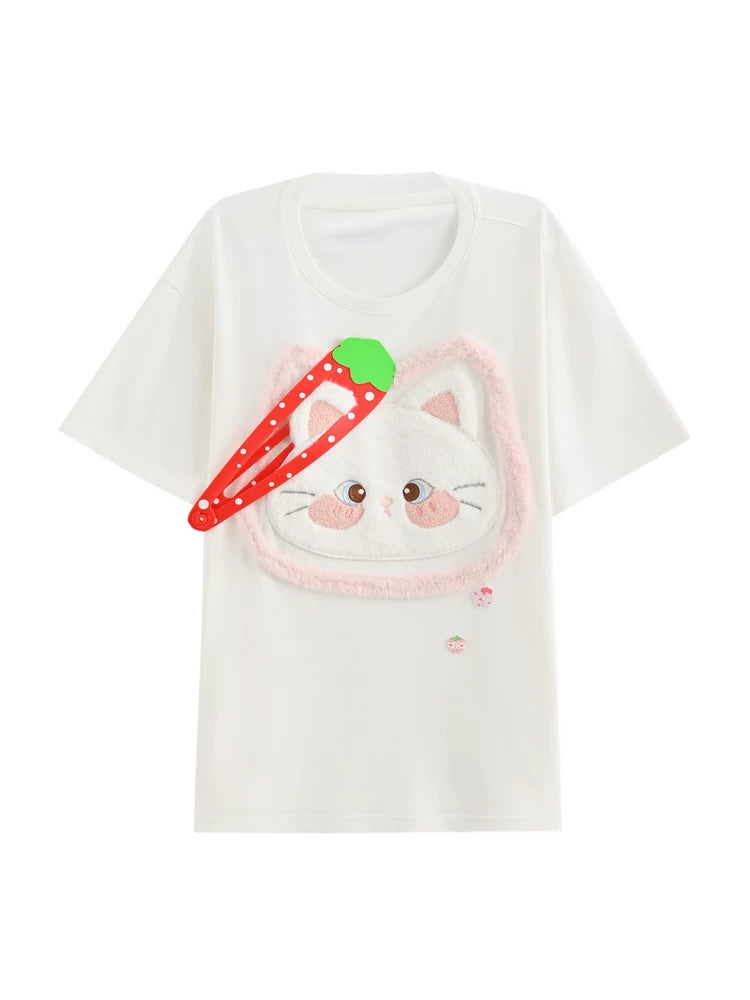 Cloud Kitten Hairpin Tees-Tops-ntbhshop
