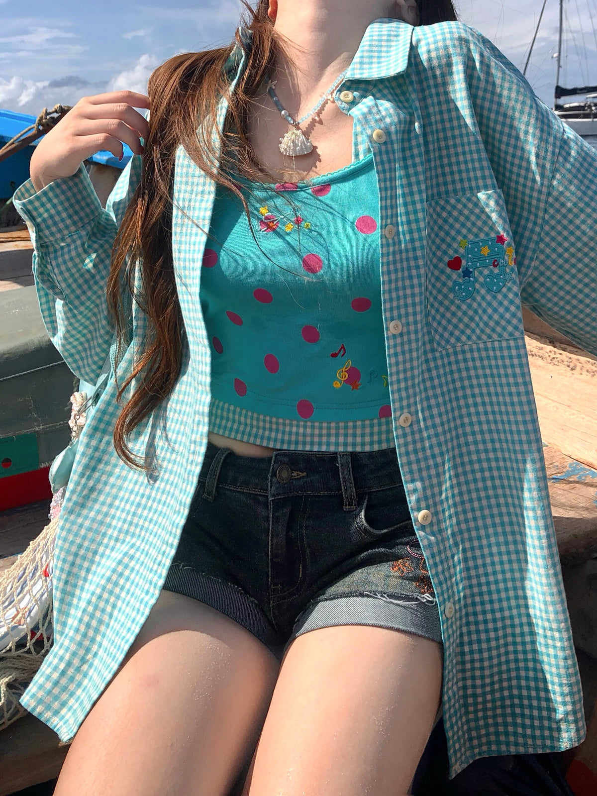 Fruit Punch Cotton Plaid Shirts-Tops-ntbhshop