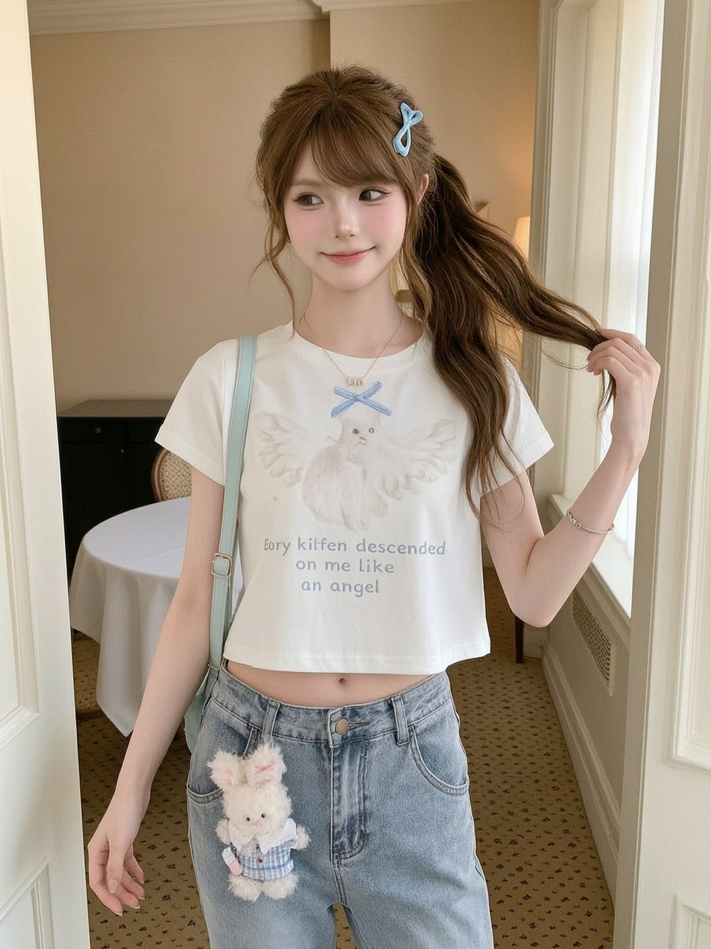 Angel Kitten Baby Tee-Tops-ntbhshop