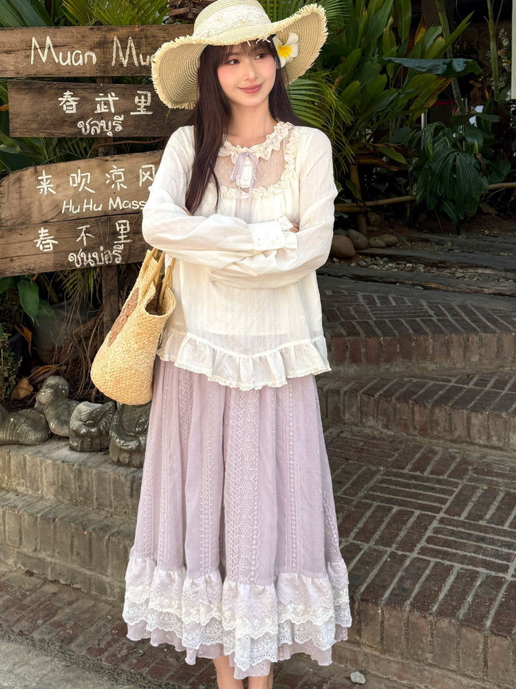 Lavender Dream Lace Camisole-Tops-ntbhshop