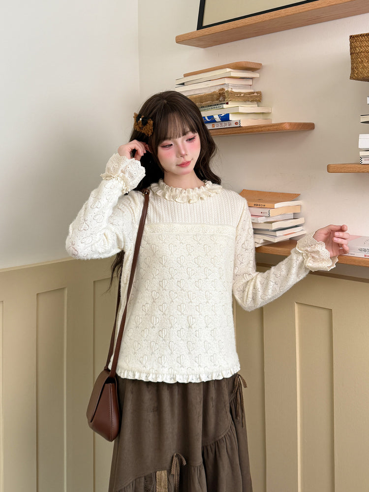 Milky Heart Ruffle Top-Tops-ntbhshop