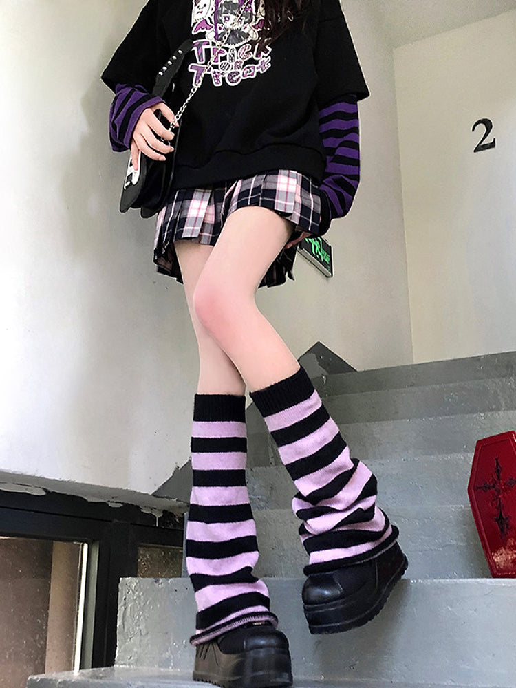 Millennial Stripe Y2K Harajuku Leg Warmers-ntbhshop
