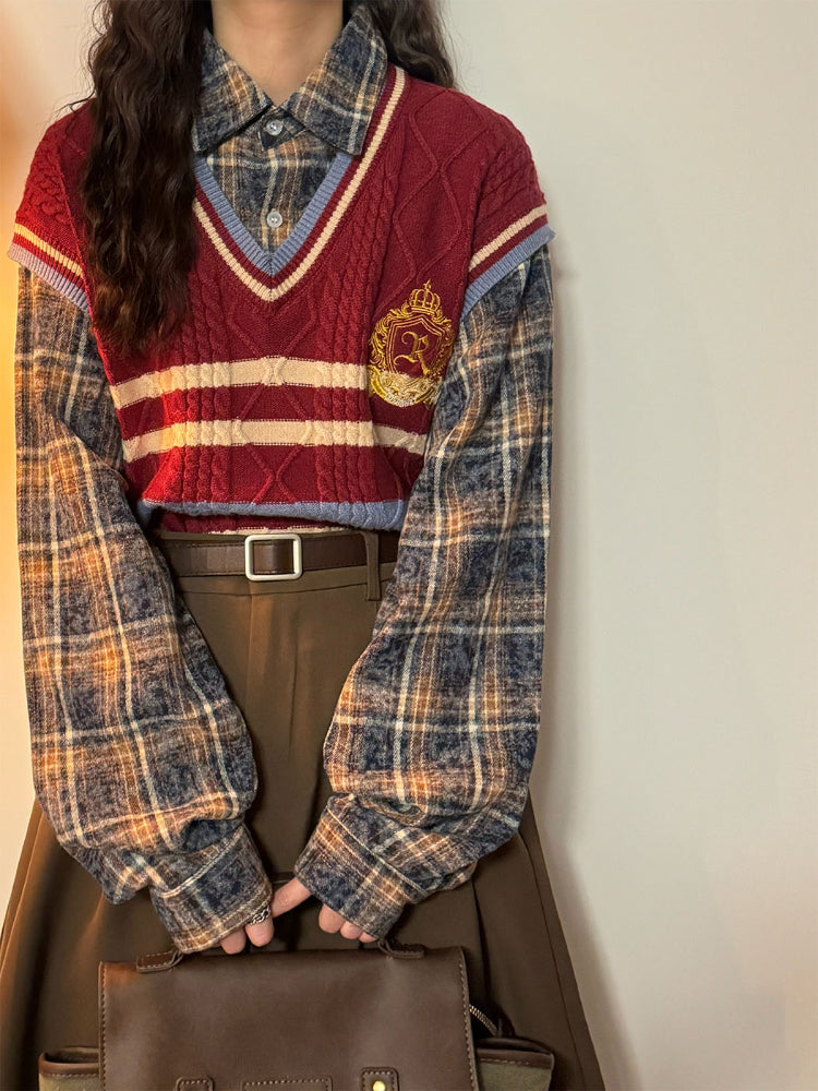 Birchwood House Faux Two-Piece Tops-ntbhshop