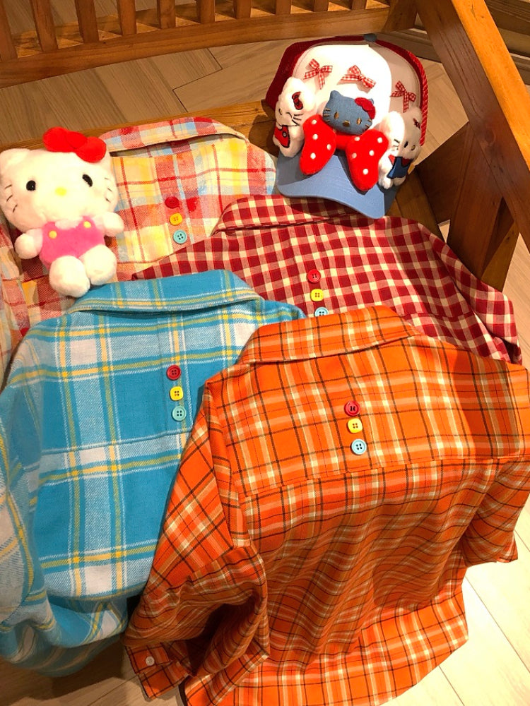 Rainbow Crush Oversize Check Shirts-ntbhshop