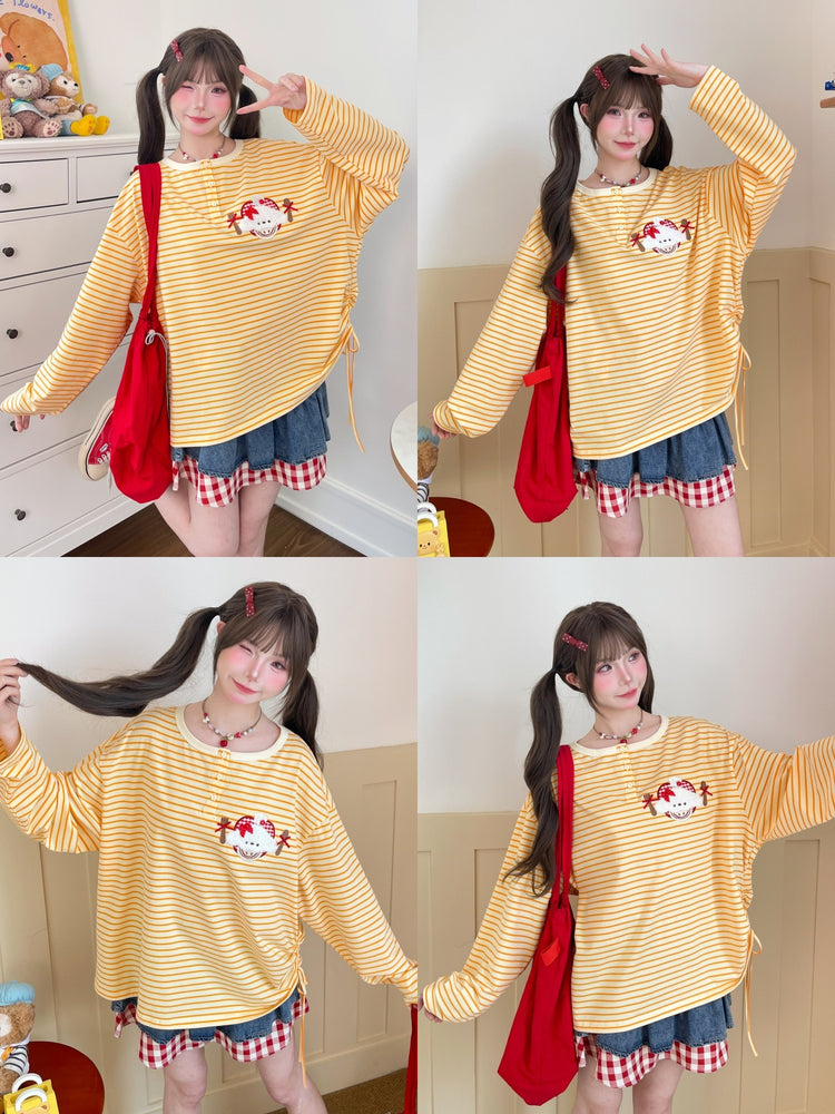 Sunny Toast Stripe Tee-Tops-ntbhshop