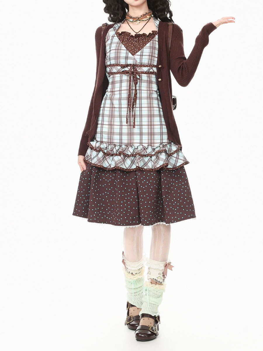 Choco Mint Cardigan, Blouse & Skirt-Sets-ntbhshop