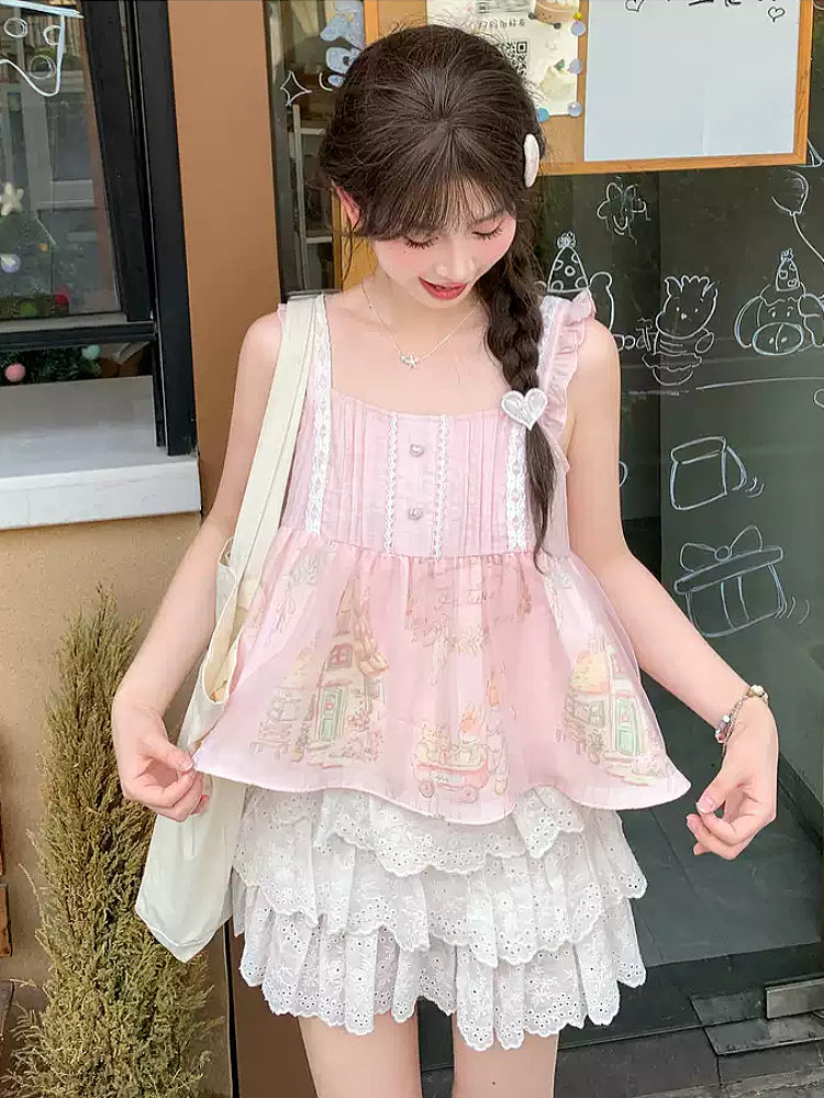 Petal Doll Lace Cami Top-Tops-ntbhshop