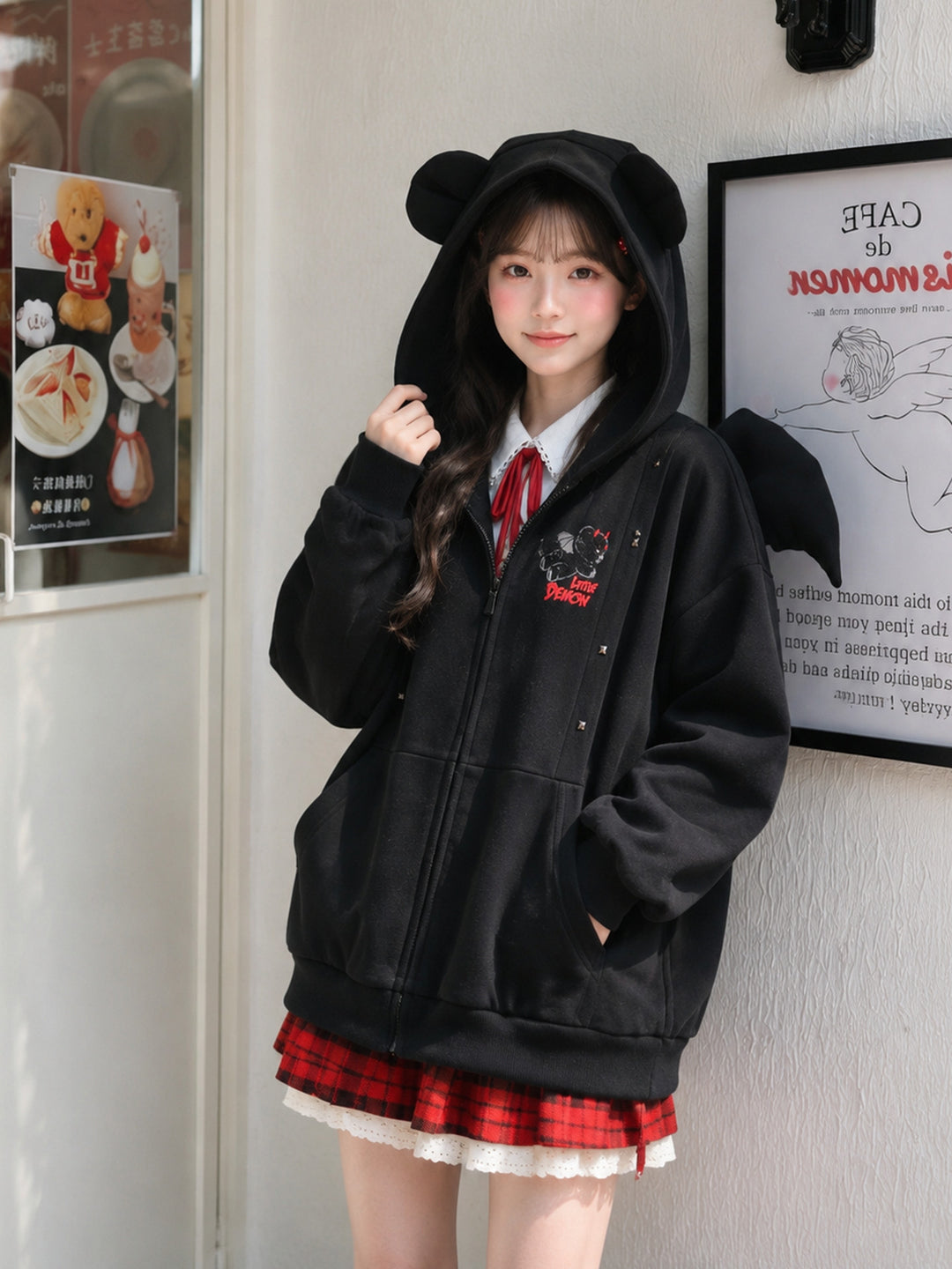 Midnight Bear Batwing Jacket-Bottoms-ntbhshop