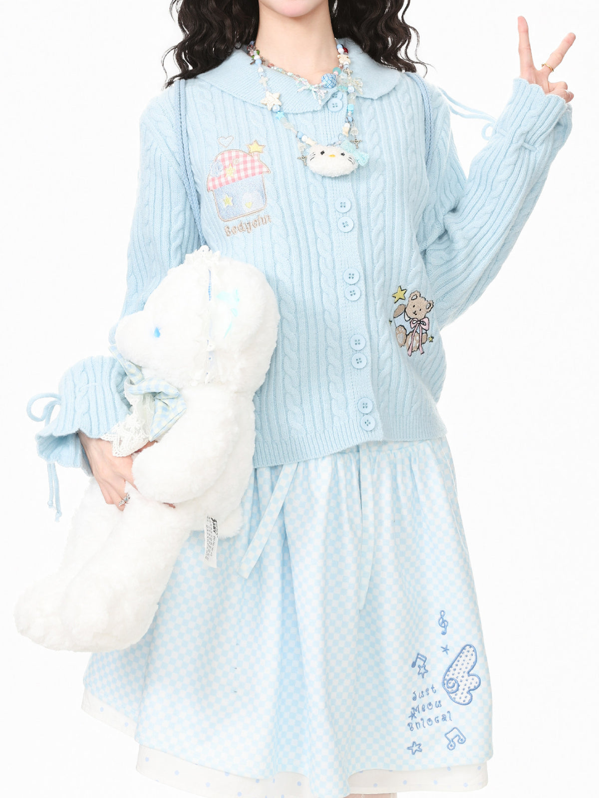Teddy Mushroom Knit Cardigans-Outerwear-ntbhshop