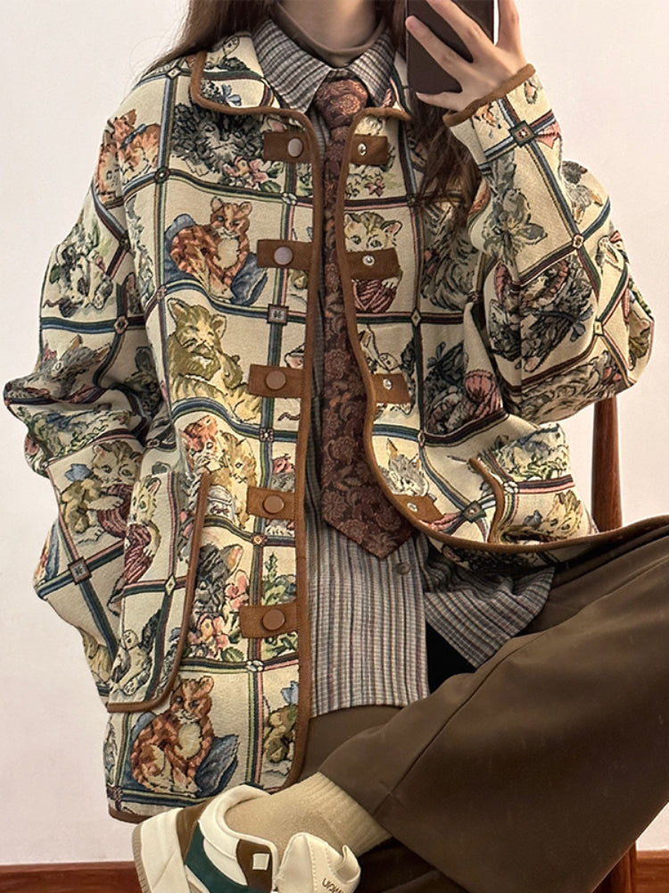 Cat Parade Retro Jacquard Jackets-ntbhshop