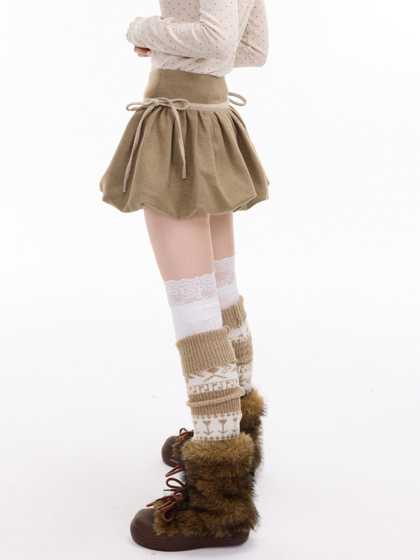 Cocoa Ribbon Tweed Skirts-Bottoms-ntbhshop