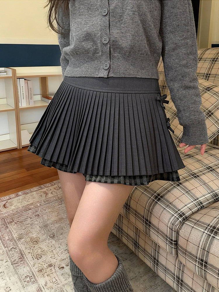 Mooncoal Double Hem Pleat Skirts-ntbhshop