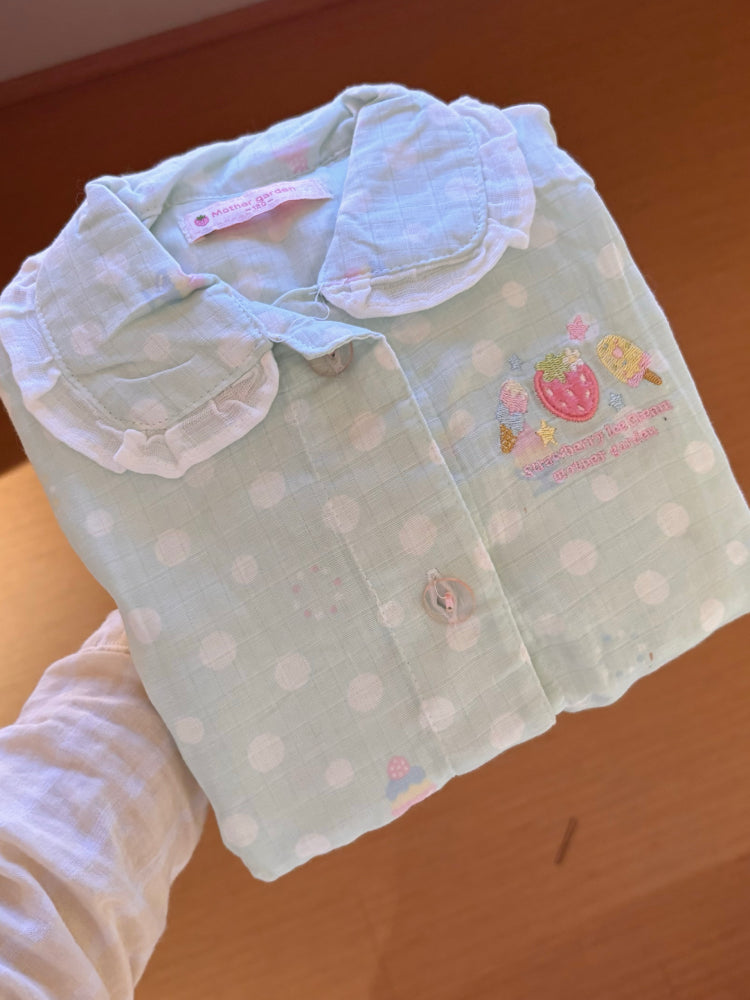 Strawberry Dessert Polka Dot Pajama Set-ntbhshop