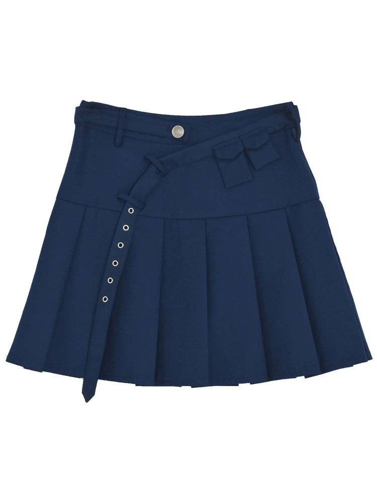 Spring Schola High Waist A-Line Preppy Skirt-ntbhshop