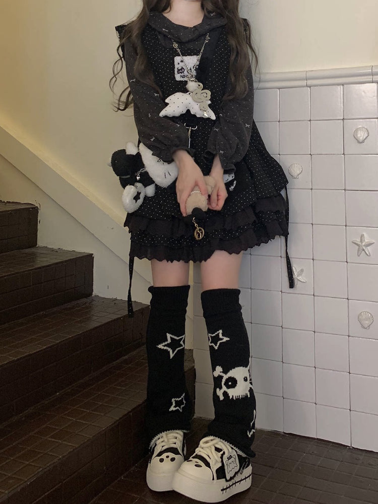 Bow Sprinkle Ruffle Blouses-Tops-ntbhshop