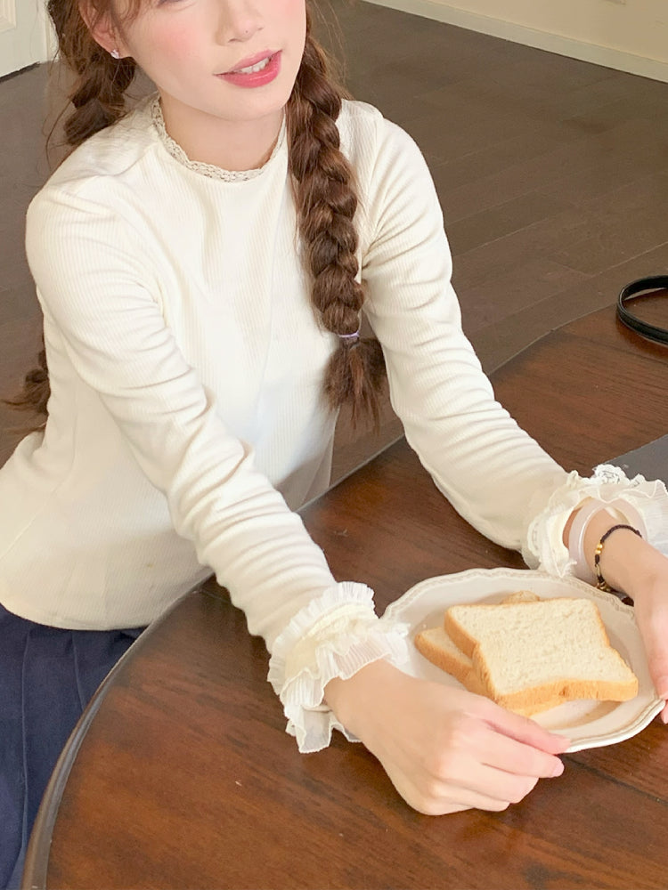 Dreaming Fall Lace Long Sleeve Top-ntbhshop