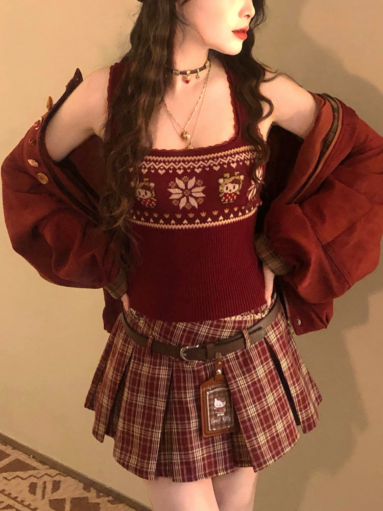 Private Love Vintage Patch Knit Tops-ntbhshop