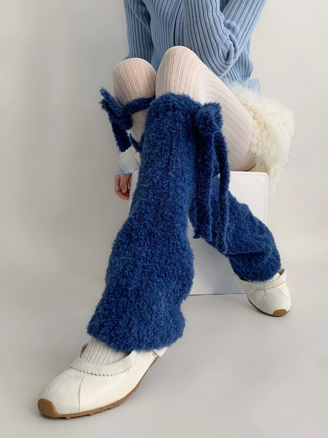 Midnight Lamb Fur Leg Warmers-ntbhshop