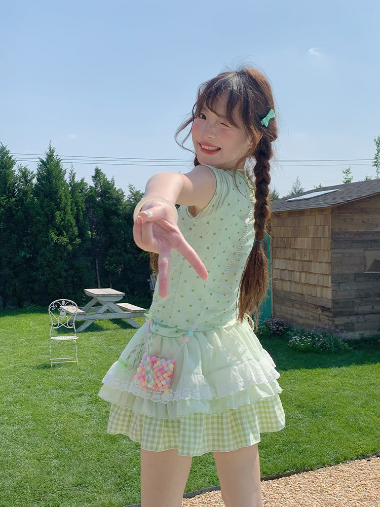 Cherry Soda Gingham Skirts-Bottoms-ntbhshop