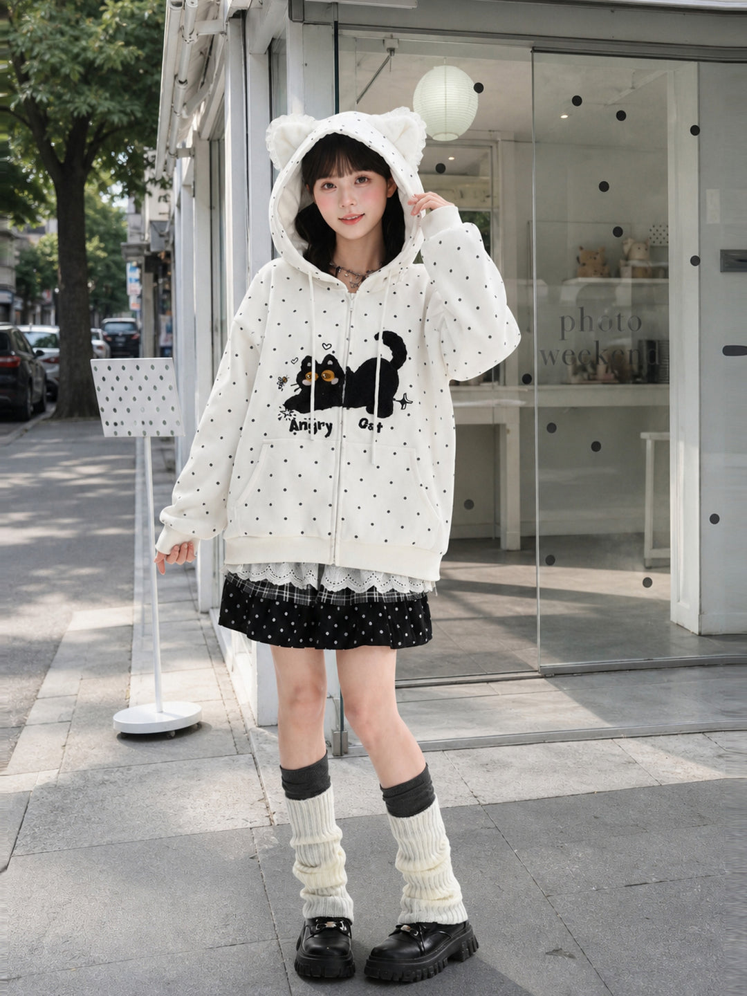 Angry Kitty Dottie Jacket-Outerwear-ntbhshop