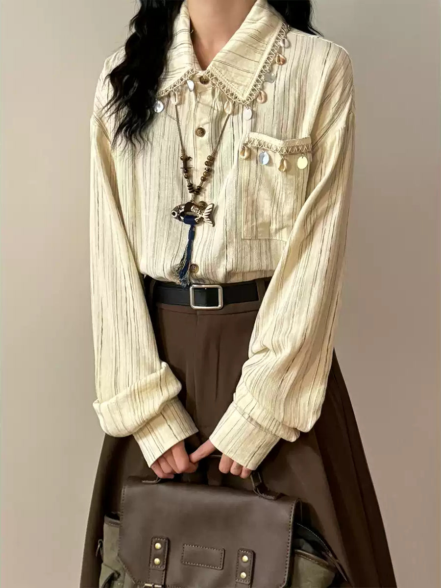 Vellum Archive Stripe Shirts-Tops-ntbhshop