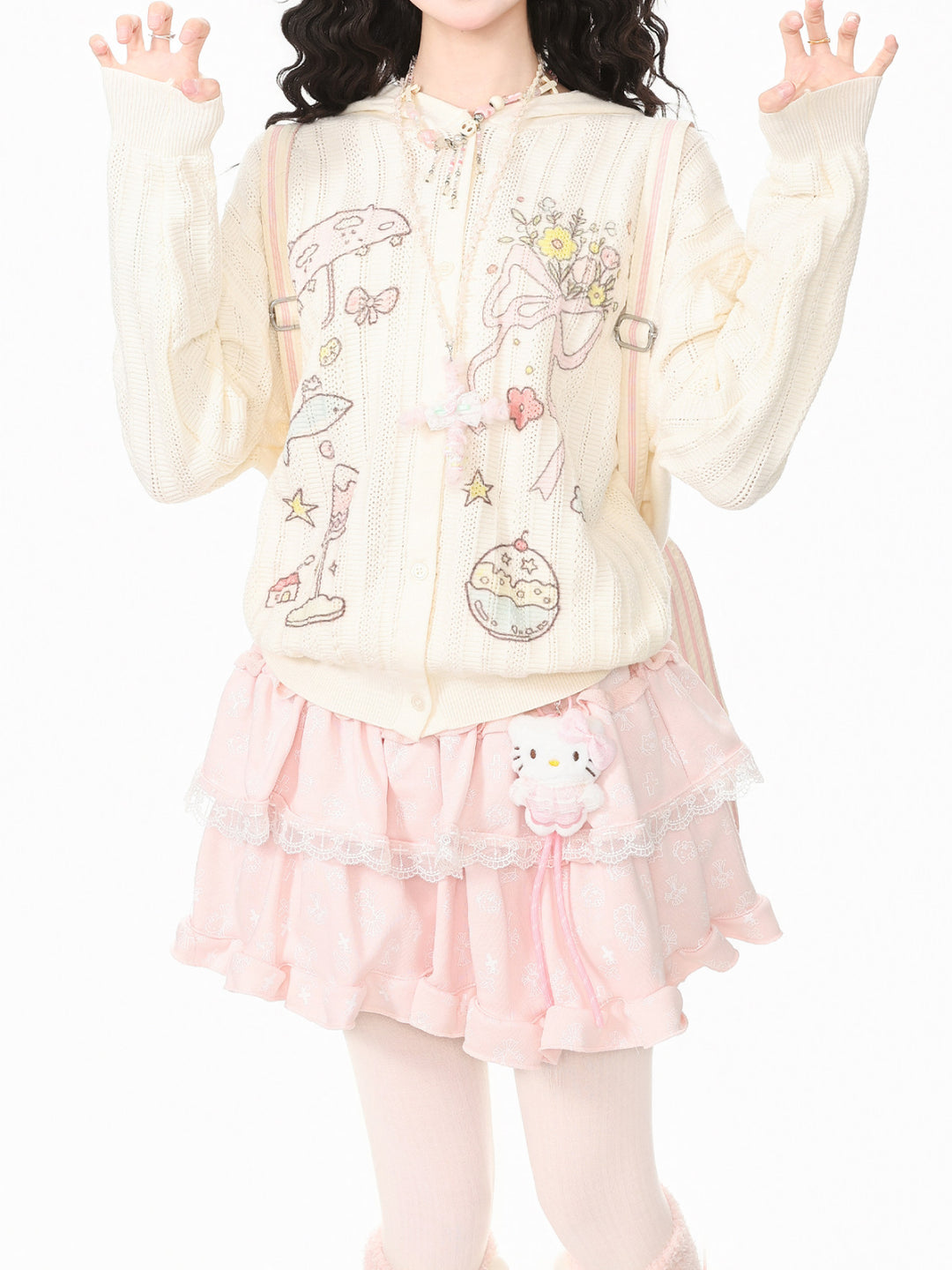Whimsy Picnic Knit Hoodies-Outerwear-ntbhshop
