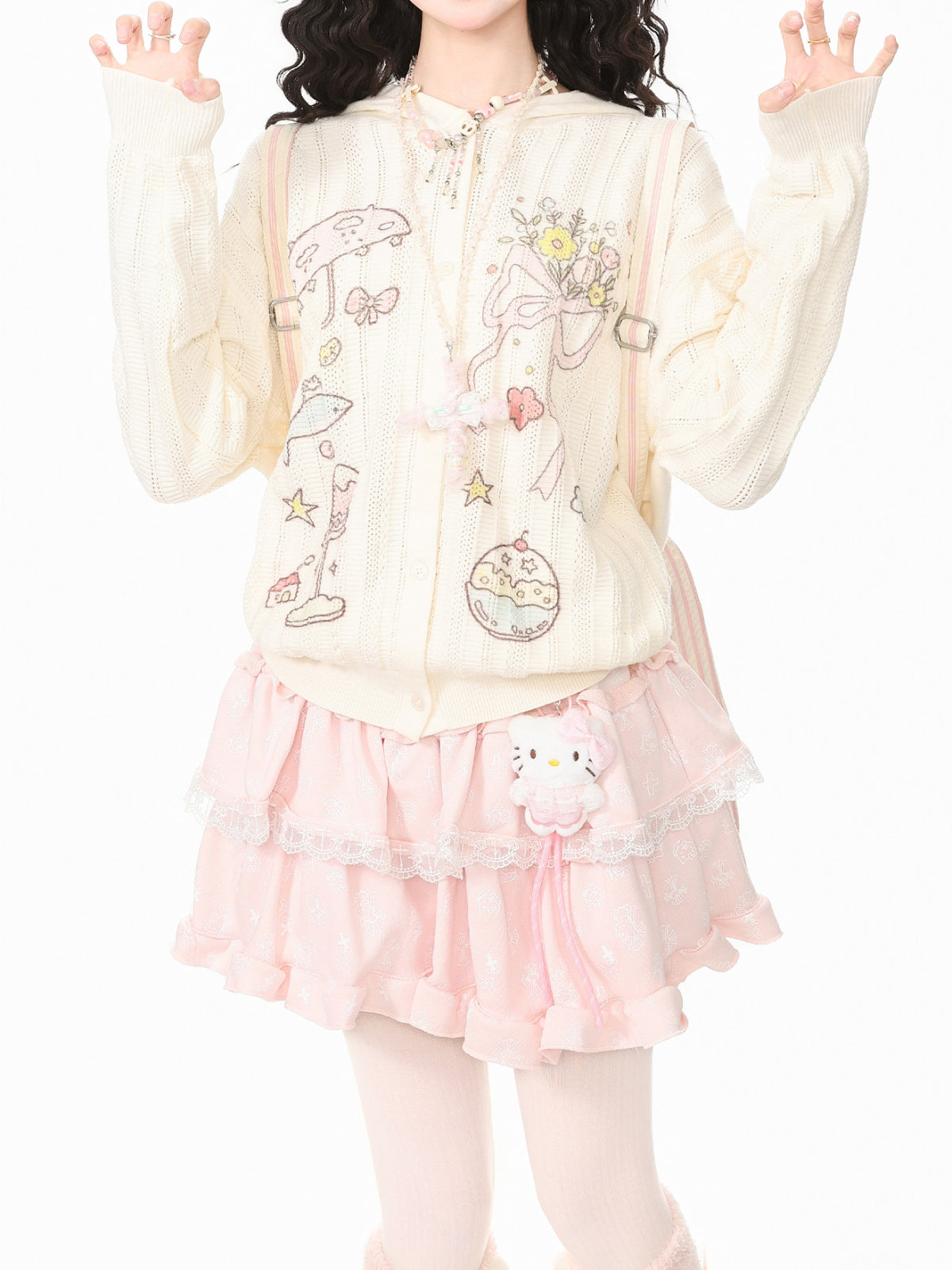 Whimsy Picnic Knit Hoodies-Outerwear-ntbhshop