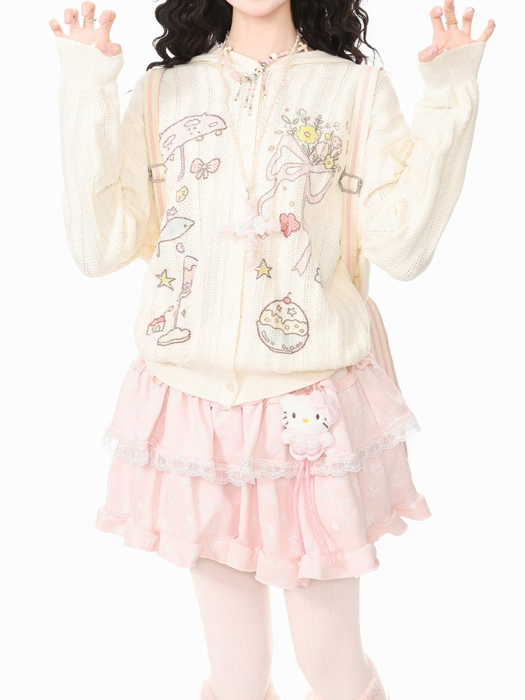 Whimsy Picnic Knit Hoodies-Outerwear-ntbhshop