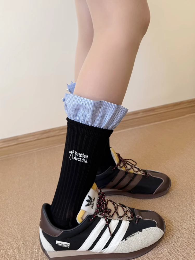 Ruffle Collar Crew Socks-ntbhshop