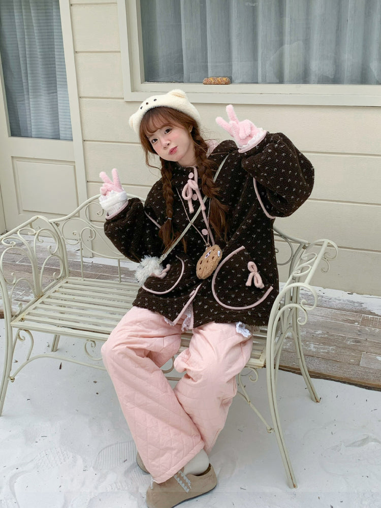 Frosty Blush Fleece Jacket & Quilt Pants-Sets-ntbhshop
