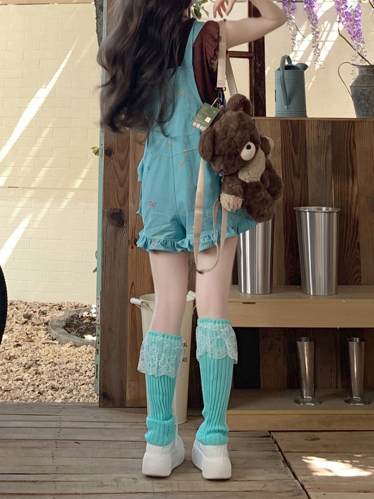 Candy Ribbon Ruffle Crop Tops-Tops-ntbhshop