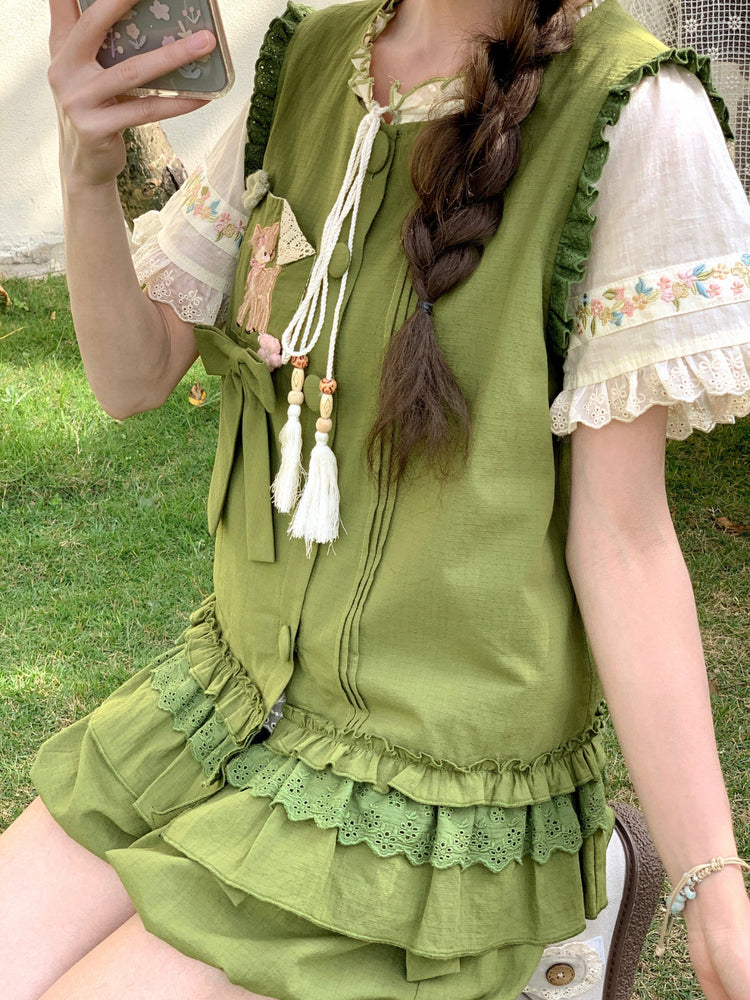 Dear Bambi Ruffle Top & Bubble Shorts-Sets-ntbhshop