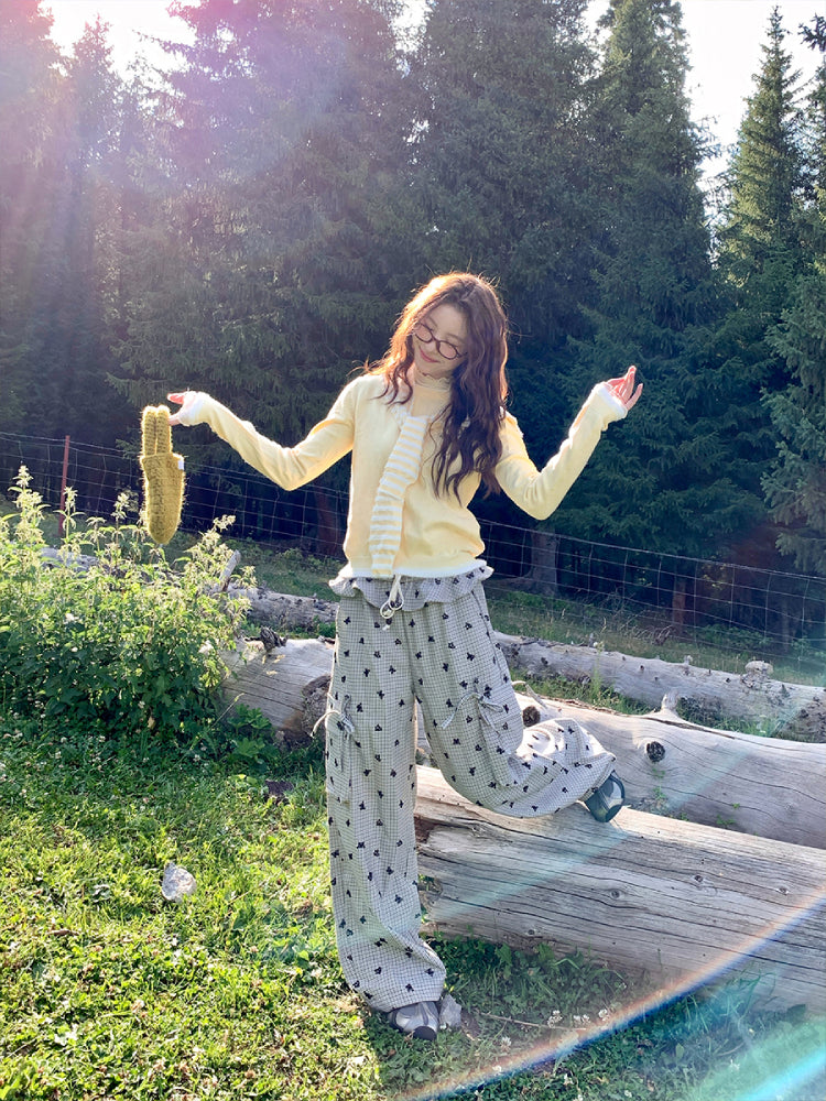 Dreamfield Butterfly Plaid Cargo Pants-ntbhshop