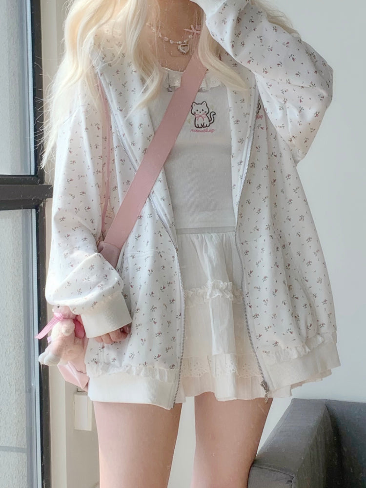 Meadow Kitty Cottage Oversize Hooded Jacket-ntbhshop