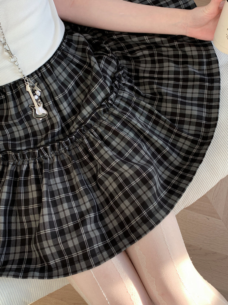 Cloudy Monday Plaid Skirt-Bottoms-ntbhshop