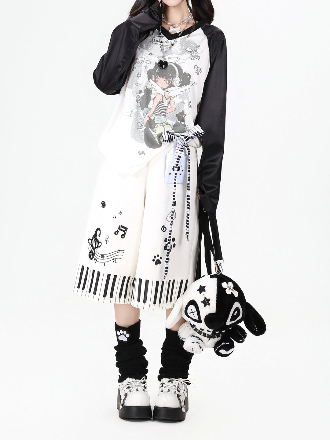 Piano Paws Culotte Shorts-Bottoms-ntbhshop