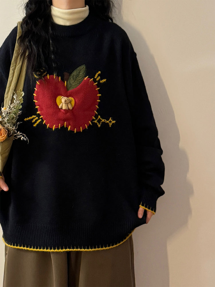 Apple Cider Glow Apple Knit Sweaters-ntbhshop